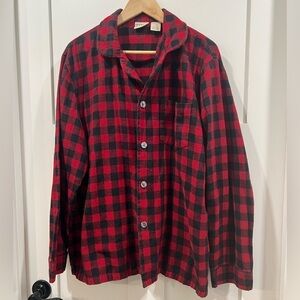 LL Bean Flannel Top Size L 100% Cotton‎